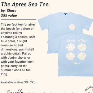 APRES SEA TEE WOMEN’S SIZE SMALL FEATURES COASTALS SOFT BLUE COLOR NWT